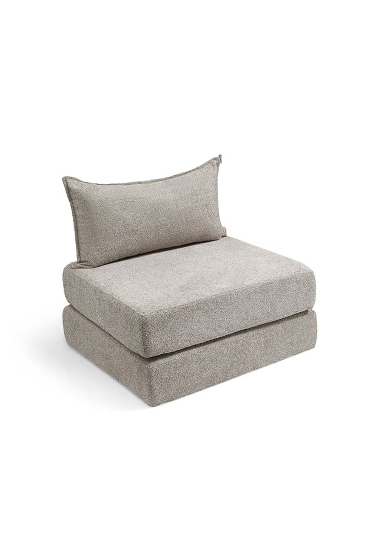 צ'יל יחיד מבד בוקלה – ספת לאונג' מודולרית אפור בהיר