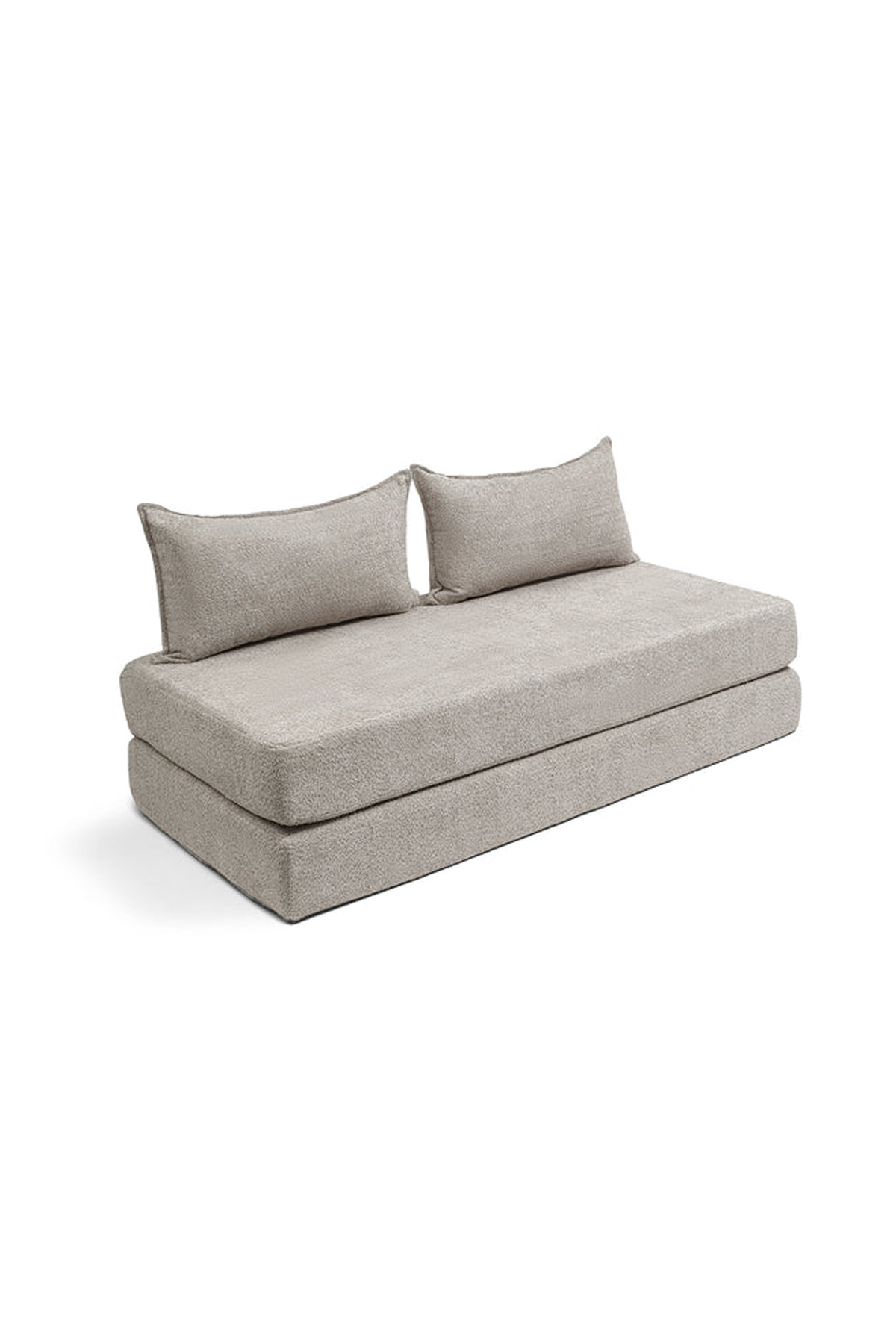 צ'יל ספה מיטה 1.80 מבד בוקלה אפור בהיר