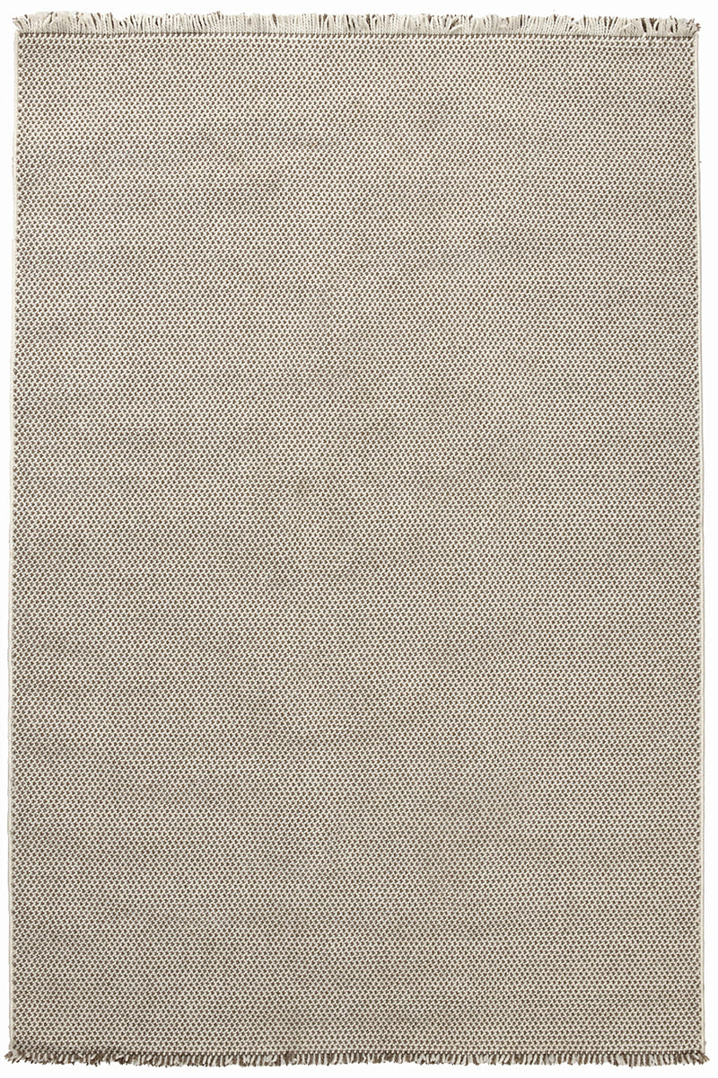 שטיח לופ PLZ-400 לבן בז' עם פרנזים