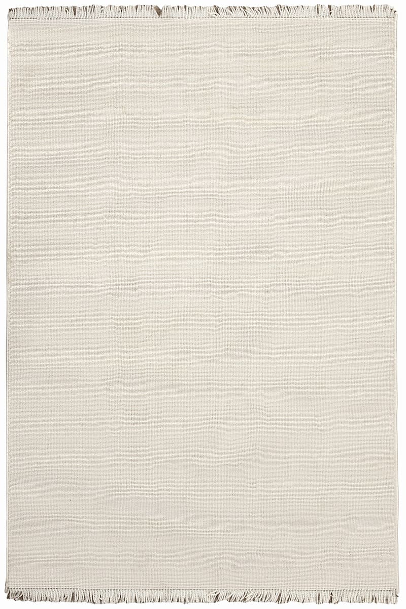 שטיח לופ PLZ-402 לבן עם פרנזים